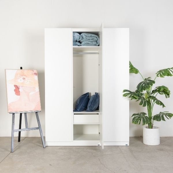  Set Tủ Quần Áo Gỗ MOHO VIENNA 201 3 Cánh Thanh Treo 4 Màu 