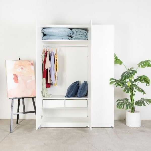  Set Tủ Quần Áo Gỗ MOHO VIENNA 201 3 Cánh Thanh Treo 4 Màu 