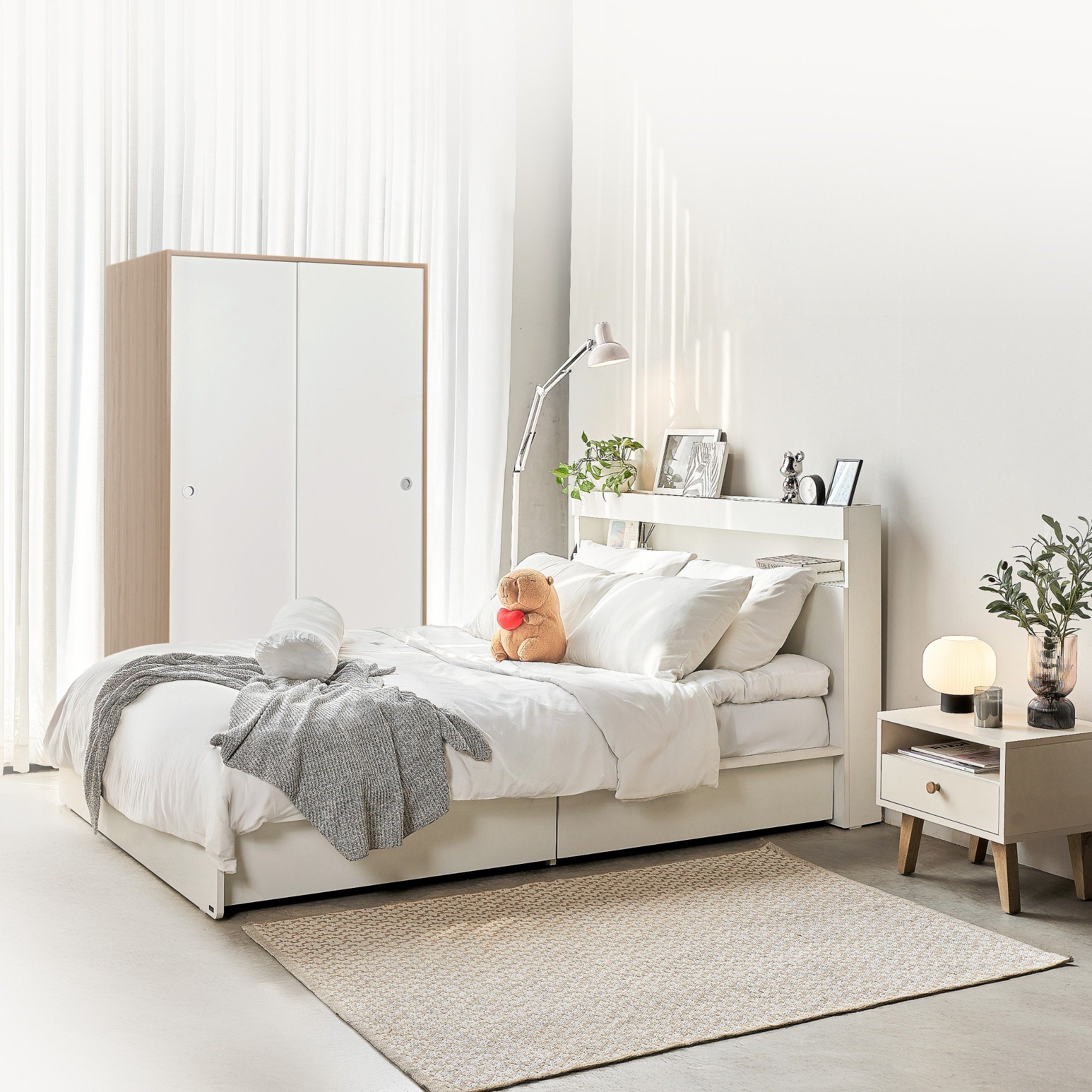 Combo Giường Có Hộc - Tủ Quần Áo VIENNA 