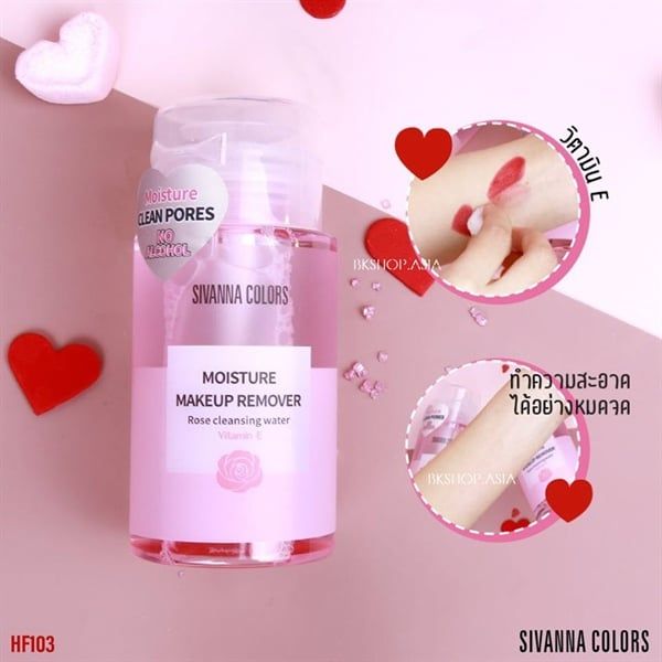 Nước Tẩy Trang Sivanna Colors Moisture Makeup Remover Rose