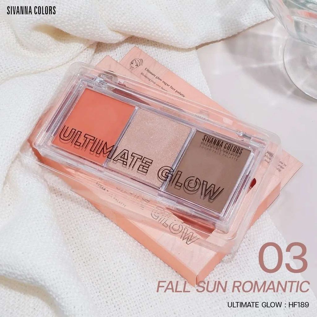 Bảng Má Hồng Bắt Sáng Và Tạo Khối 3 in 1 Sivanna Colors Ultimate Glow HF189