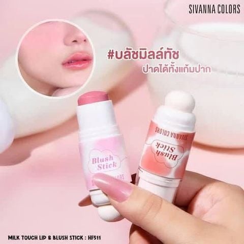 Má Hồng Dạng Thỏi Sivanna Blush Stick Milk Touch Lip & Blush Stick HF511