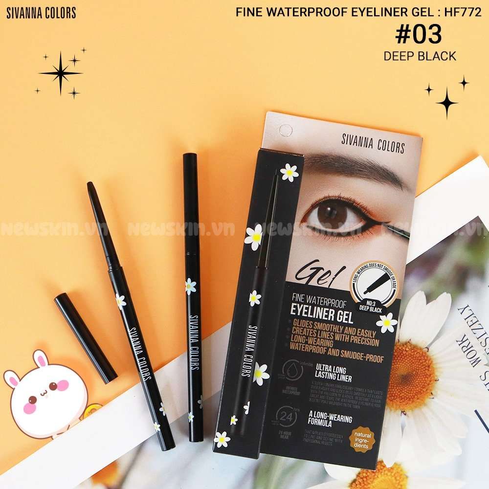 Chì Kẻ Mắt Siêu Mảnh Chống Trôi, Siêu Bền Sivanna Fine Waterproof Eyeliner Gel