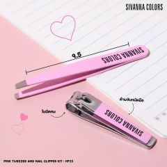 Bộ Nhíp và Bấm Móng Tay Sivanna Colors Pink Tweezer And Nail Clipper Kit HF23