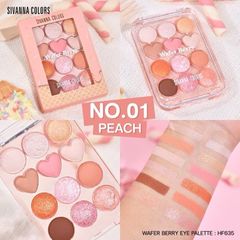 Bảng Phấn Mắt 12 ô Mịn Lì Kèm Nhũ Sivanna Colors Wafer Berry Eye Palette HF635
