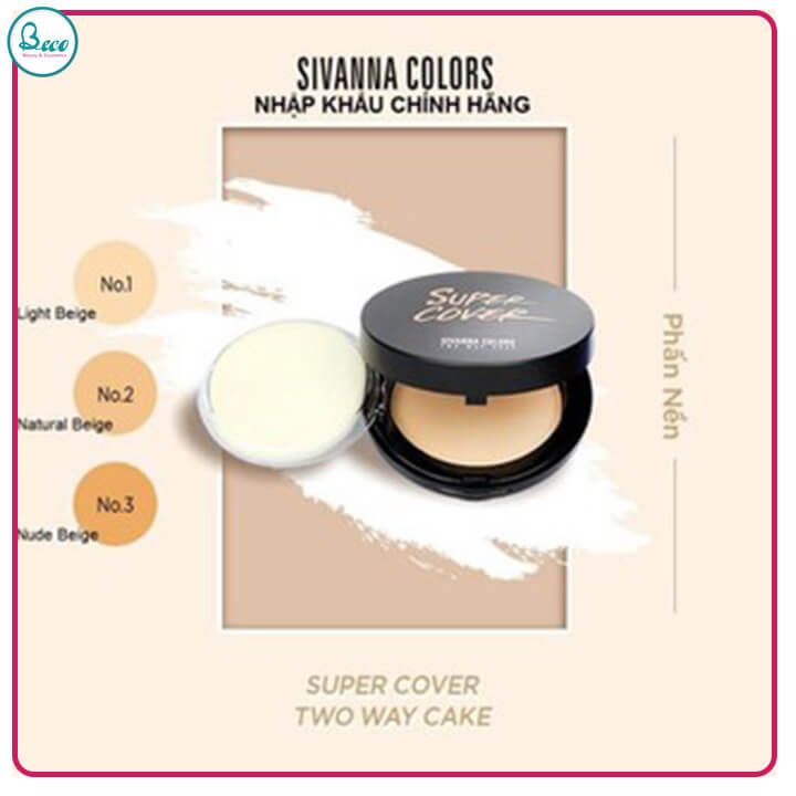 Phấn Phủ Dạng Nén Super Cover SIVANNA COLORS Two Way Cake 10g HF201