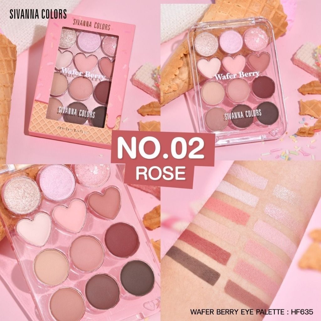 Bảng Phấn Mắt 12 ô Mịn Lì Kèm Nhũ Sivanna Colors Wafer Berry Eye Palette HF635