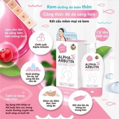 Sữa dưỡng thể Alpha Arbutin Collagen Lotion 3 Plus 500ml Thái Lan