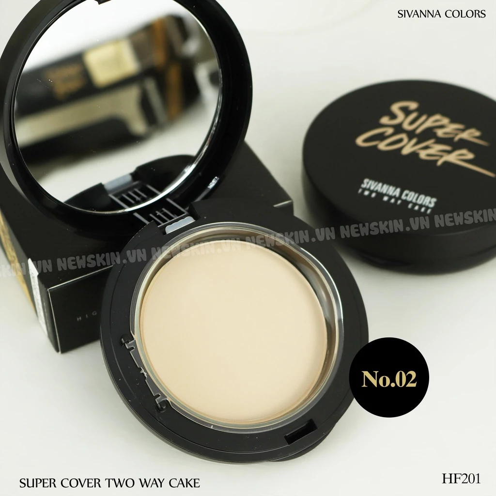 Phấn Phủ Dạng Nén Super Cover SIVANNA COLORS Two Way Cake 10g HF201