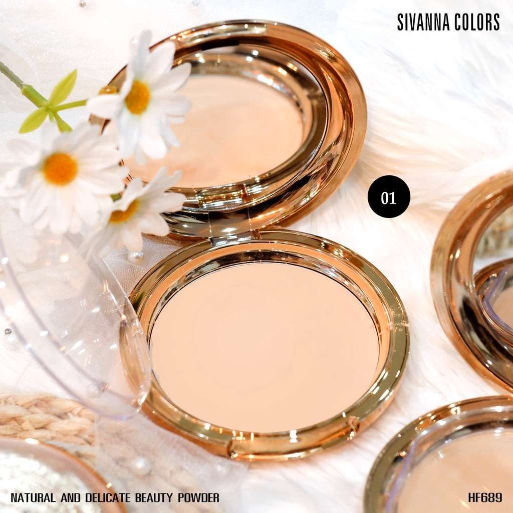 Phấn Phủ Kiềm Dầu Sivanna Colors Natrual And Delicate Beauty Powder - Silky Smooth HF689