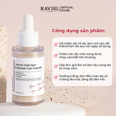 Tinh chất dưỡng trắng trị thâm nám và tái tạo da RAVIEL Acerola Dark Spot & Blemish Care Ampoule 30ml