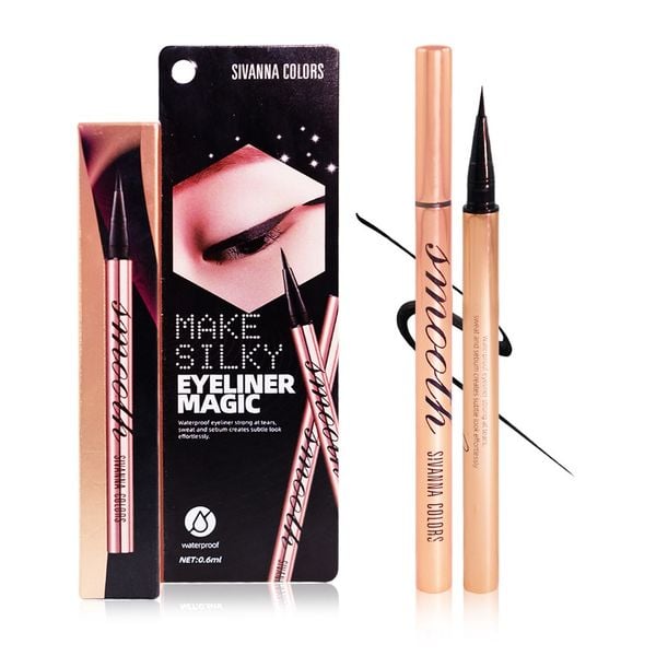 Bút kẻ mắt đầu mảnh chống nước lâu trôi Sivanna Make Silky Eyeliner Magic HF9014