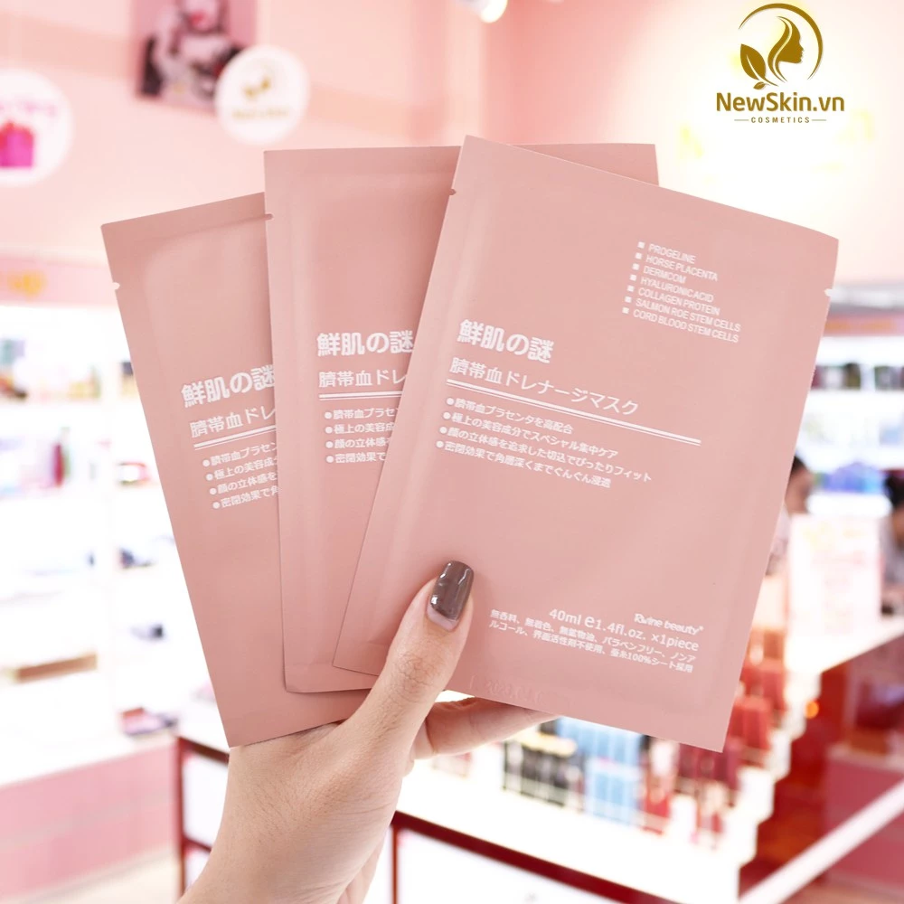 Mặt nạ nhau thai Cừu Nhật Bản cấp ẩm , trắng da ,chống lão hóa Rwine Beauty Stem Cell Placenta Mask 20ml