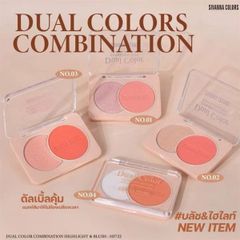 Phấn Má Hồng Kết Hợp Hai Màu Highlight & Blush Sivanna HF722