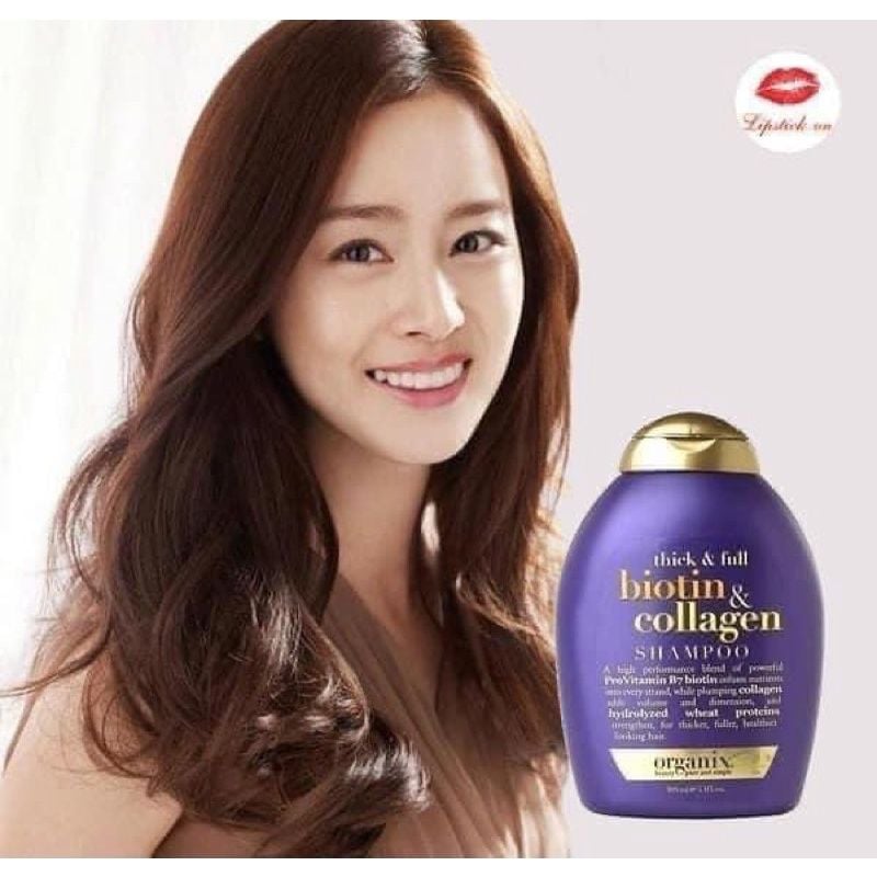 Bộ Dầu Gội Và Dầu Xả Biotin Collagen Thick & Full 385ml/ chai ( tím)