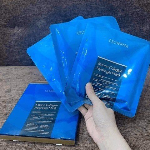 Mặt Nạ Thạch Celderma Marine Collagen Hydrogell 30g (xanh)