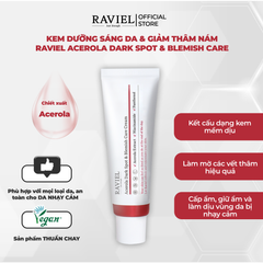 Kem dưỡng trắng trị thâm nám và tái tạo da RAVIEL Acerola Dark Spot & Blemish Care Cream 50ml