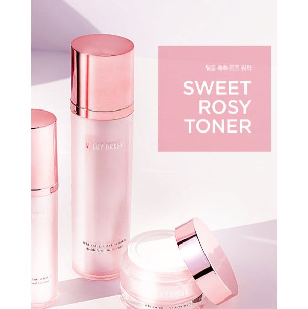 Nước Hoa Hồng Dưỡng Trắng Và Chống Lão Hóa Milky Dress Sweet Rosy Toner 130ml