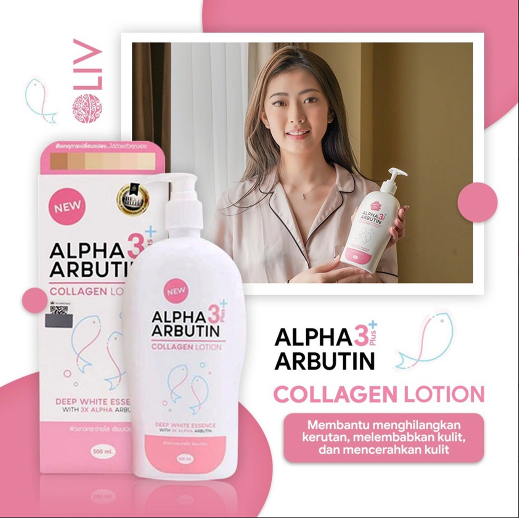 Sữa dưỡng thể Alpha Arbutin Collagen Lotion 3 Plus 500ml Thái Lan