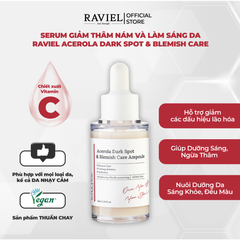 Tinh chất dưỡng trắng trị thâm nám và tái tạo da RAVIEL Acerola Dark Spot & Blemish Care Ampoule 30ml