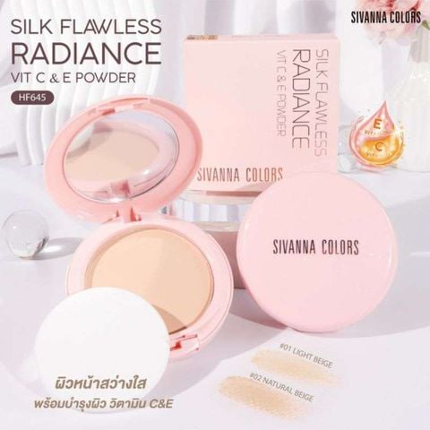 Phấn nền Sivanna Colors Silk Flawless Radiance Vit C&E Powder HF645