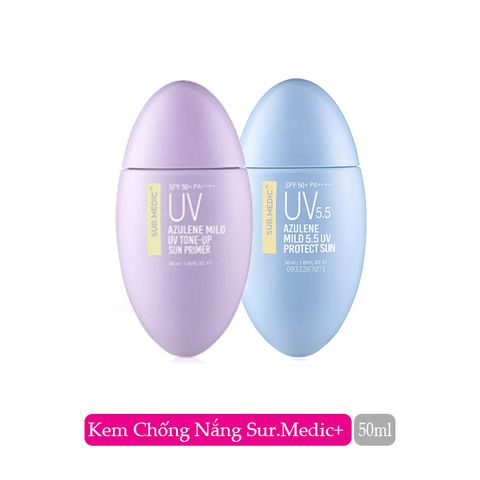 Kem Chống Nắng Sur.Medic Azulene Mild UV Tone-Up Sun Primer SPF50+ PA++++ 50ml