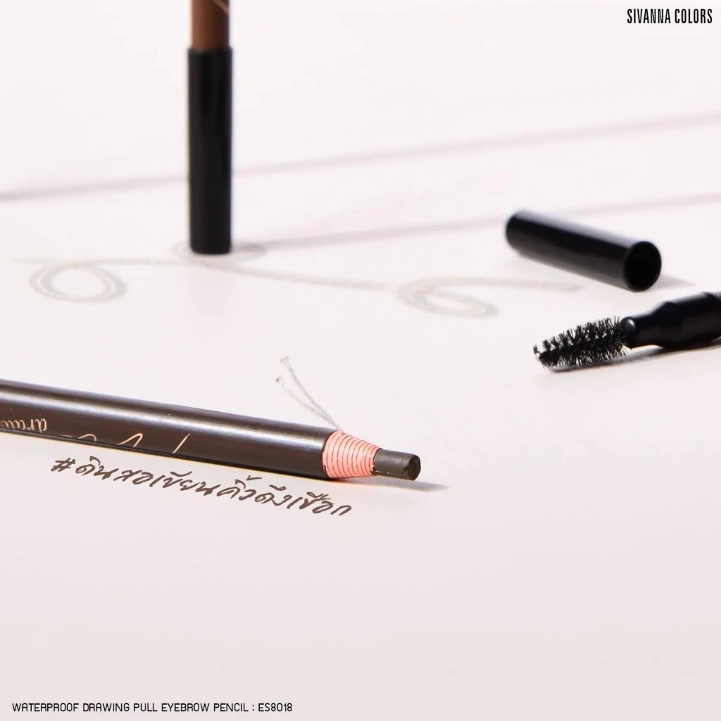 Chì Kẻ Chân Mày Sivanna Waterproof Drawing Pull Eyebrow Pencil ES8018