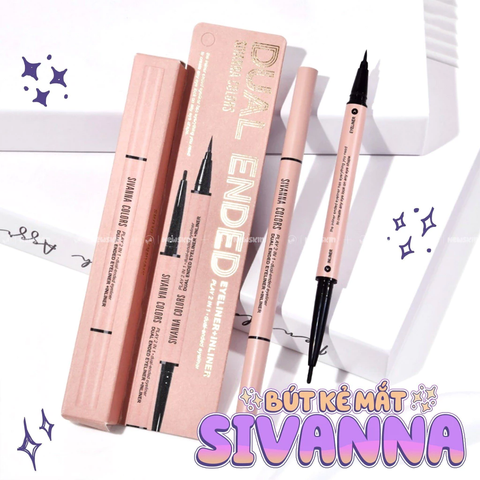 Bút Kẻ Mắt Nước Và Gel Sivanna Colors 2in1 Dual Ended Eyeliner Inliner HF9036