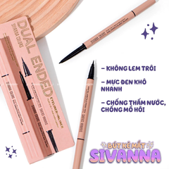 Bút Kẻ Mắt Nước Và Gel Sivanna Colors 2in1 Dual Ended Eyeliner Inliner HF9036
