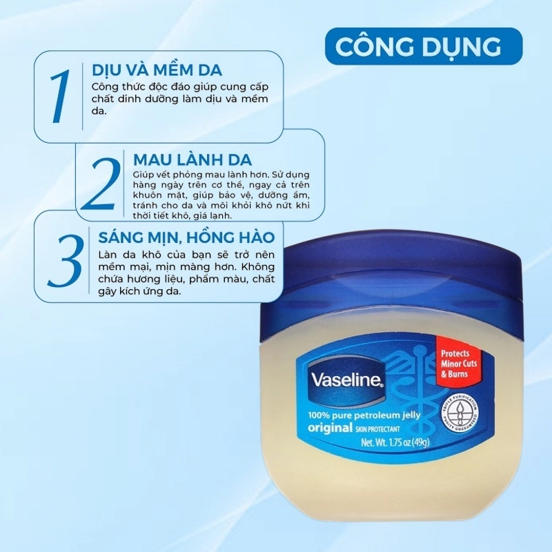 Hũ dưỡng môi Vaseline Healing Jelly 49g