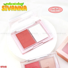 Phấn má hồng và bắt sáng Sivanna Color Blush & Highlight Palette  HF618