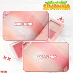Phấn má hồng và bắt sáng Sivanna Color Blush & Highlight Palette  HF618