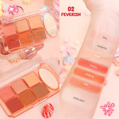 Bảng Phấn Mắt Và Bắt Sáng Sivanna Colors Candy Eye 6+1 Color Eyeshadow Palette HF630