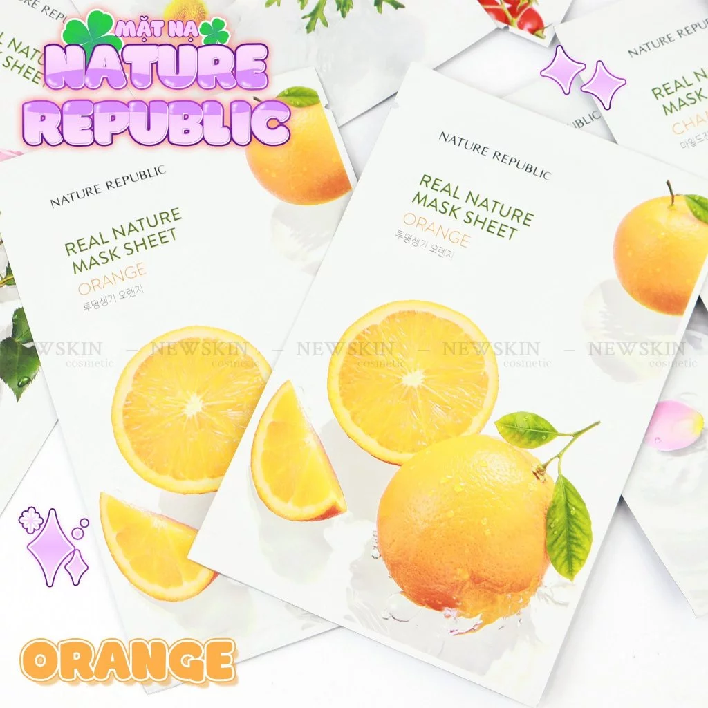 Mặt nạ giấy Cấp Ẩm và Dưỡng Trắng Nature Republic Real Nature Mask Sheet 23ml
