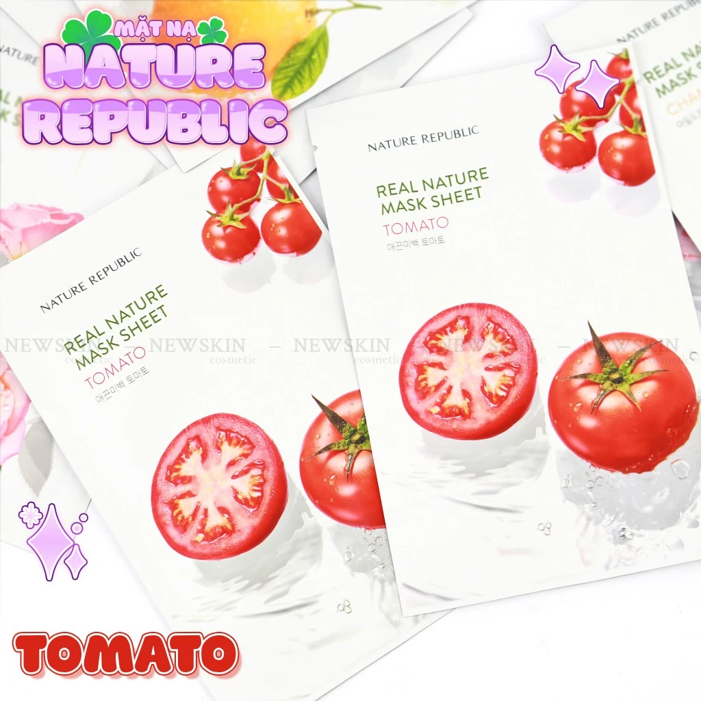 Mặt nạ giấy Cấp Ẩm và Dưỡng Trắng Nature Republic Real Nature Mask Sheet 23ml