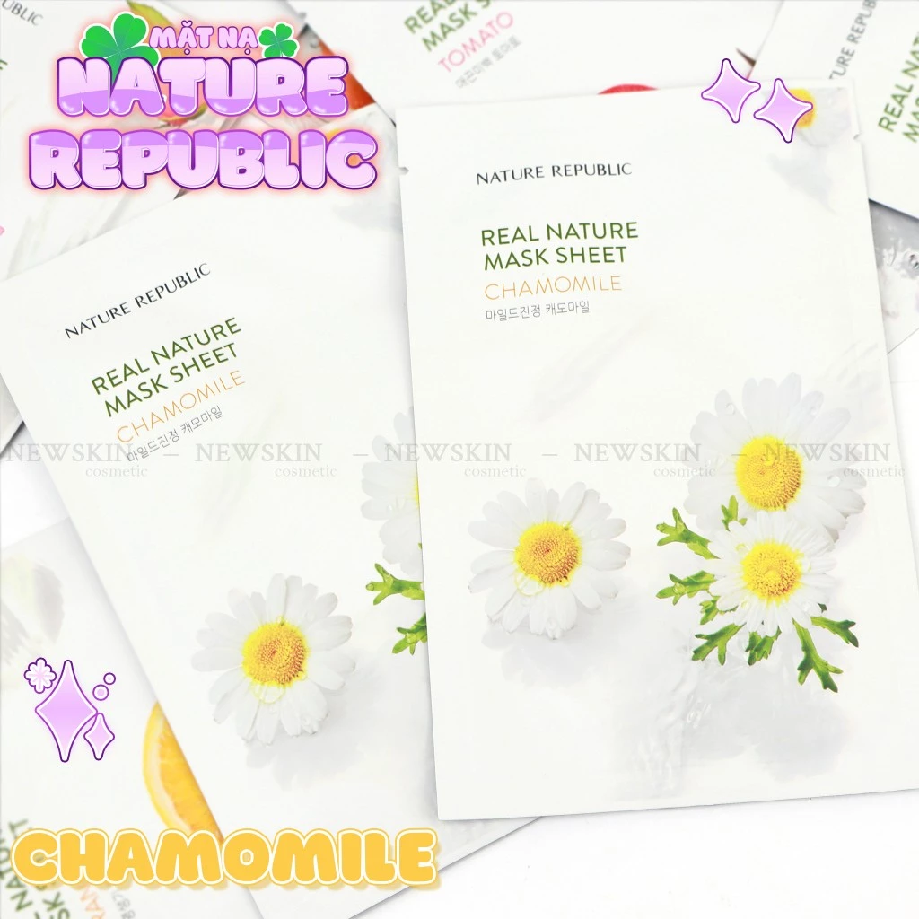 Mặt nạ giấy Cấp Ẩm và Dưỡng Trắng Nature Republic Real Nature Mask Sheet 23ml