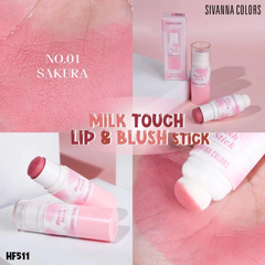 Má Hồng Dạng Thỏi Sivanna Blush Stick Milk Touch Lip & Blush Stick HF511