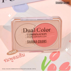 Phấn Má Hồng Kết Hợp Hai Màu Highlight & Blush Sivanna HF722