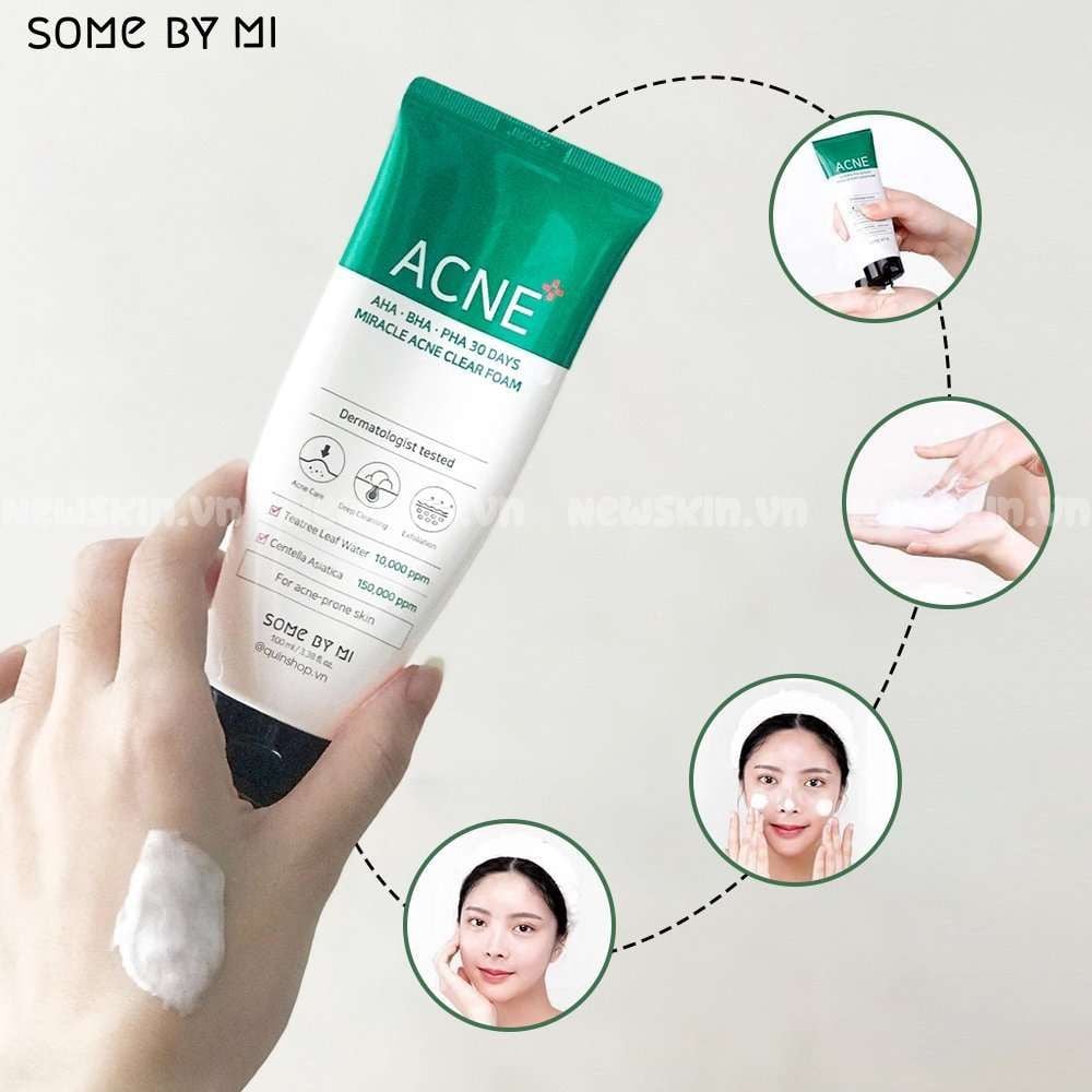 Sữa Rửa Mặt Trị Mụn Some By Mi AHA-BHA-PHA 30 Days Miracle Acne Clear Foam 100ml