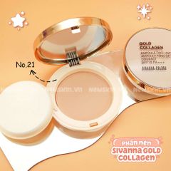 Phấn nén siêu mịn Sivanna Colors Gold Collagen Ampoule Two Way Pact SPF 15 PA++ HF675