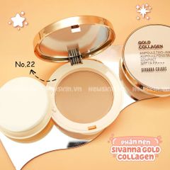 Phấn nén siêu mịn Sivanna Colors Gold Collagen Ampoule Two Way Pact SPF 15 PA++ HF675