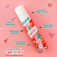 Dầu Gội Khô Làm Sạch Tóc Nhanh Chóng Batiste Dry Shampoo 200ml