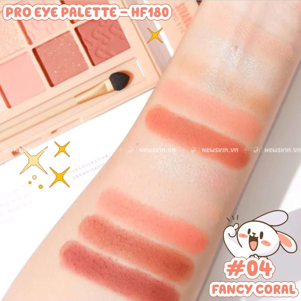 Phấn mắt Sivanna 10 ô kèm cọ tán Sivanna Colors Pro Eye Palette HF180