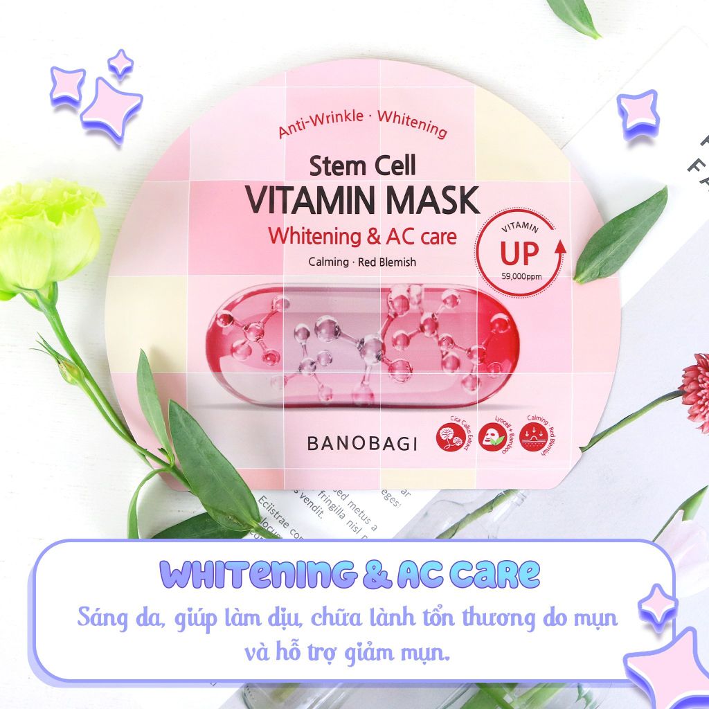 Mặt Nạ Giấy Banobagi Stem Cell Vitamin Mask 30g