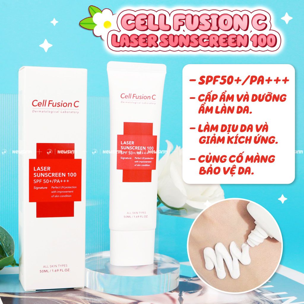 Kem Chống Nắng Cell Fusion C Laser Sunscreen 100 SPF50+/PA+++ 50ml ( đỏ)