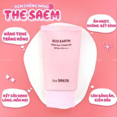 Kem Chống Nắng The Saem Eco Earth Pink Sun Cream SPF50+ PA++++ (50g)