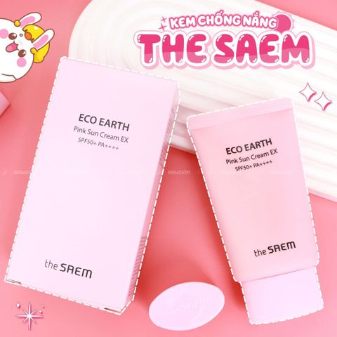 Kem Chống Nắng The Saem Eco Earth Pink Sun Cream SPF50+ PA++++ (50g)