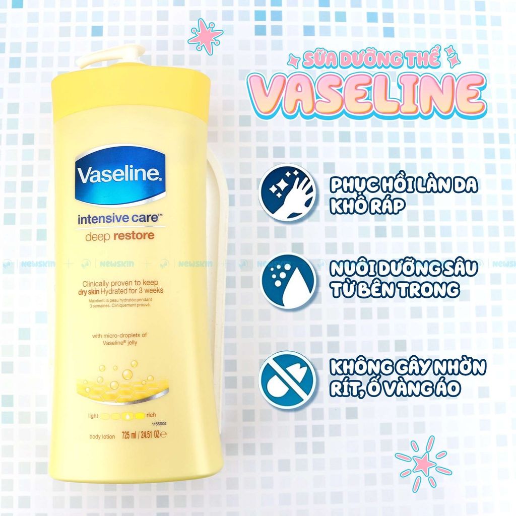 Sữa Dưỡng Thể Vaseline Deep Restore 725ml