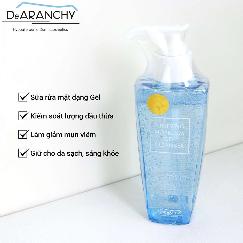 Gel Rửa Mặt Dành Cho Da Dầu Và Mụn DeARANCHY Purifying Nose Bum Gel Cleanser 150ml