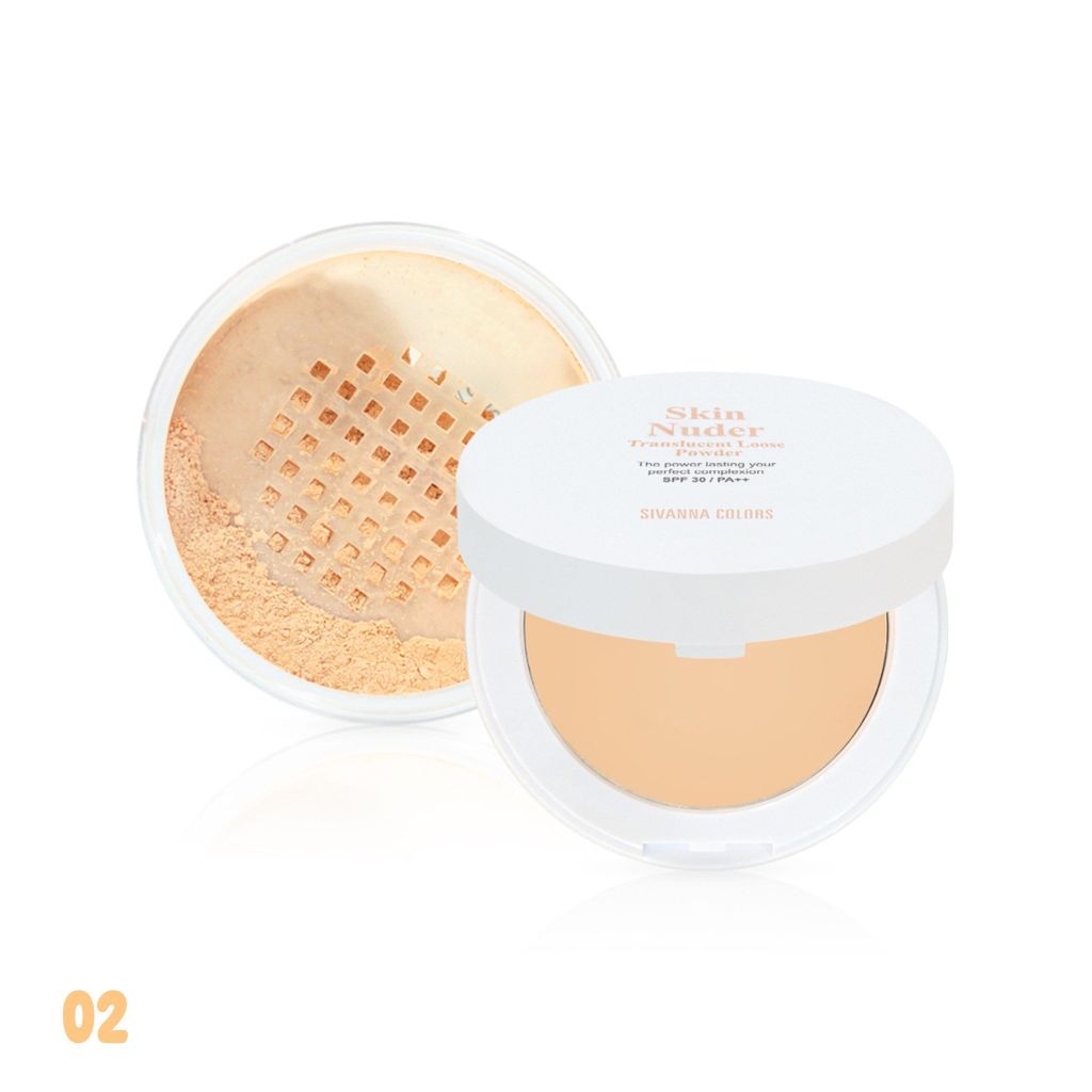 Phấn Nền và Phấn Phủ dạng bột 2in1 SIVANNA COLORS Skin Nuder Translucents Loose Powder HF1008